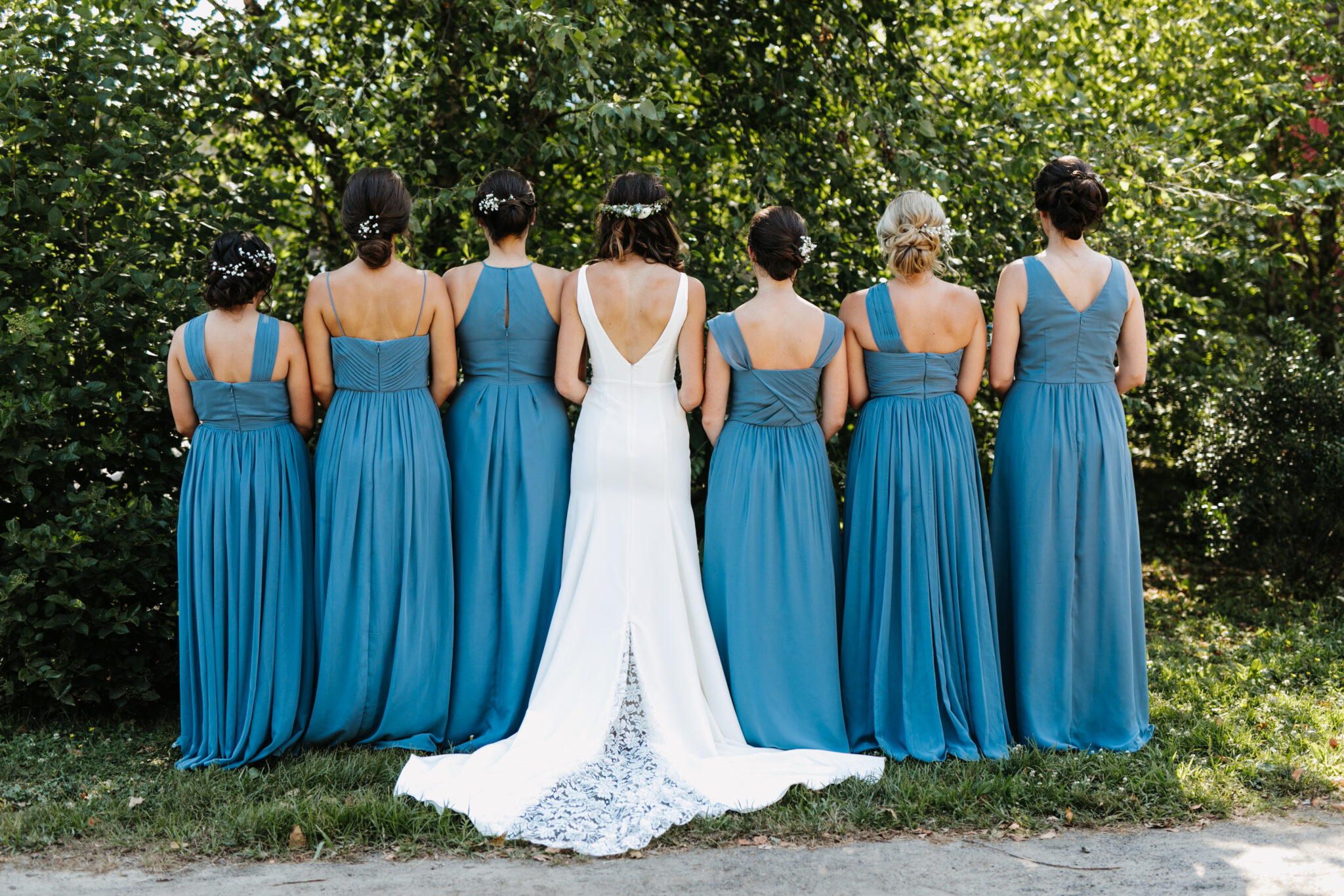 bride with bridesmaids