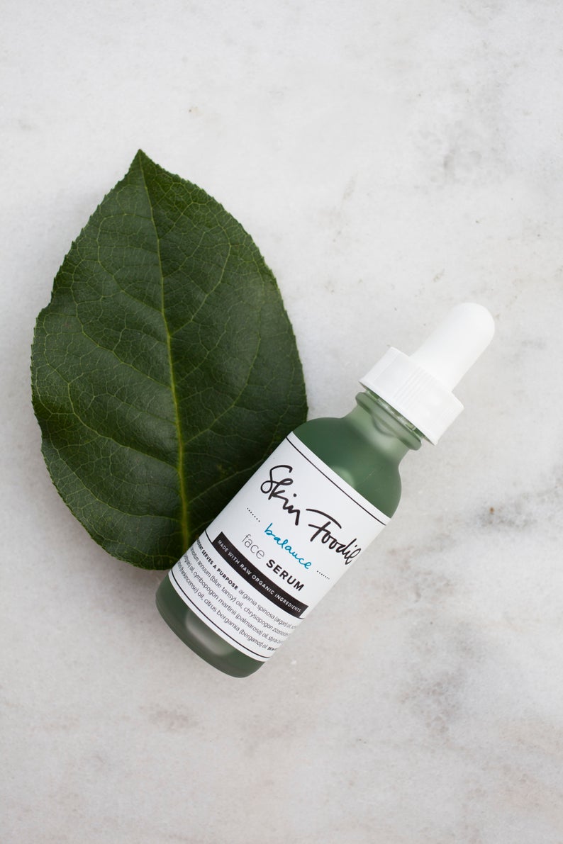 facial serum and leaf