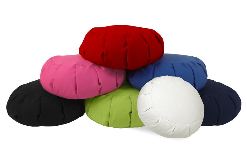 colorful meditation pillows