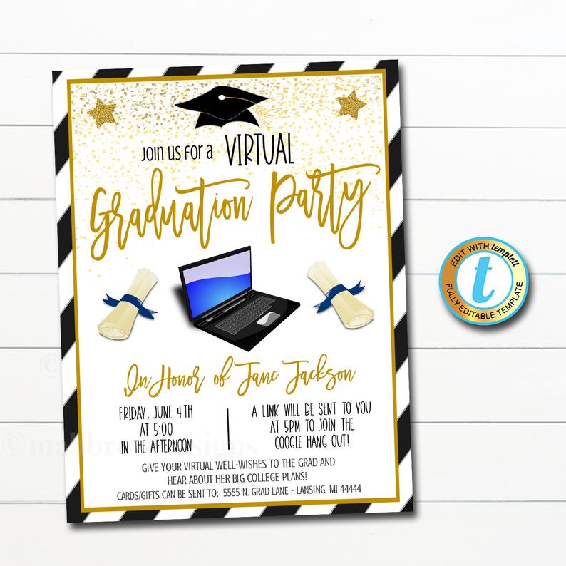 virtual graduation party invites