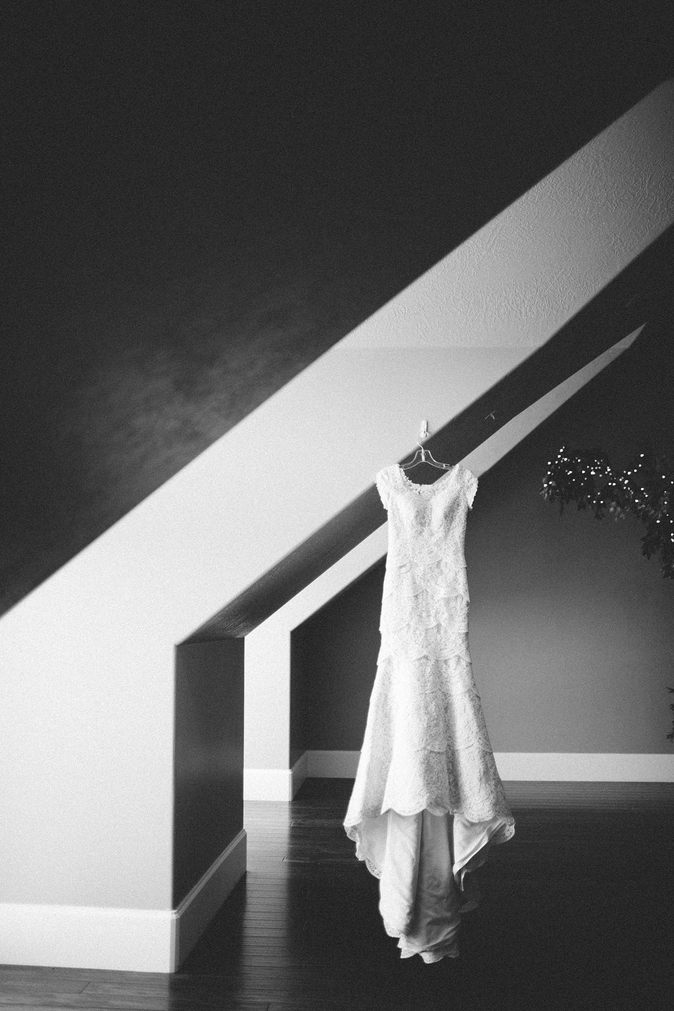 wedding dress in black and white