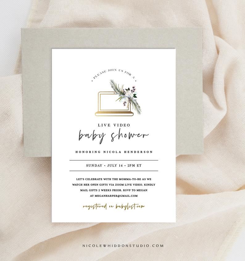 virtual baby shower invite