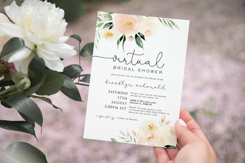 virtual bridal shower invites