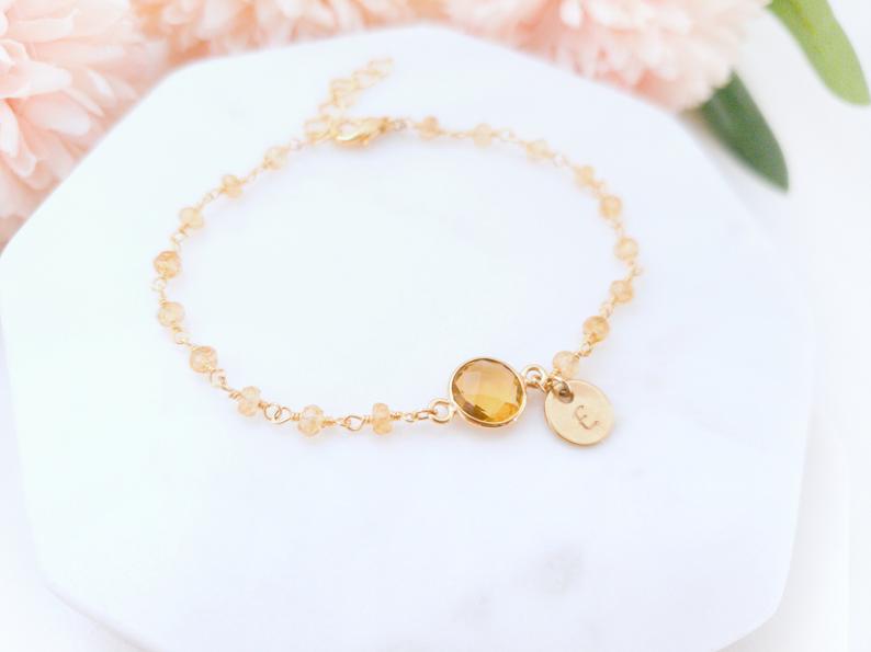 citrine gold bracelet