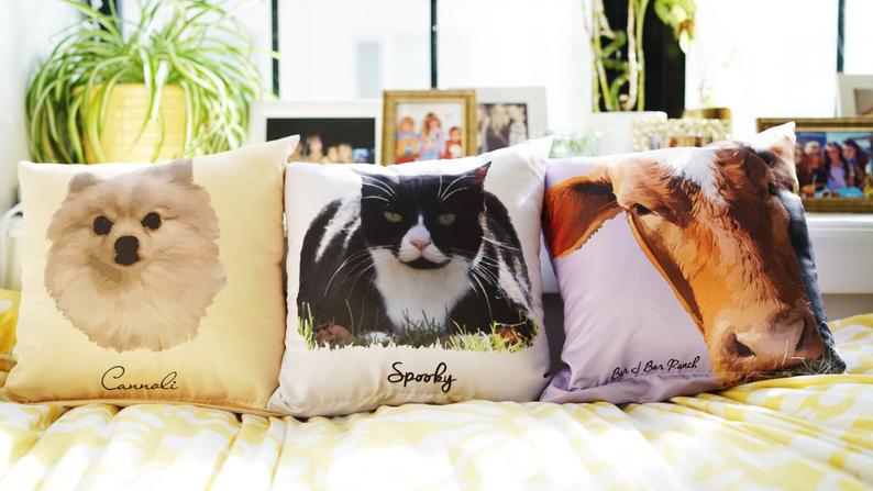 custom dog pillow pet portraits