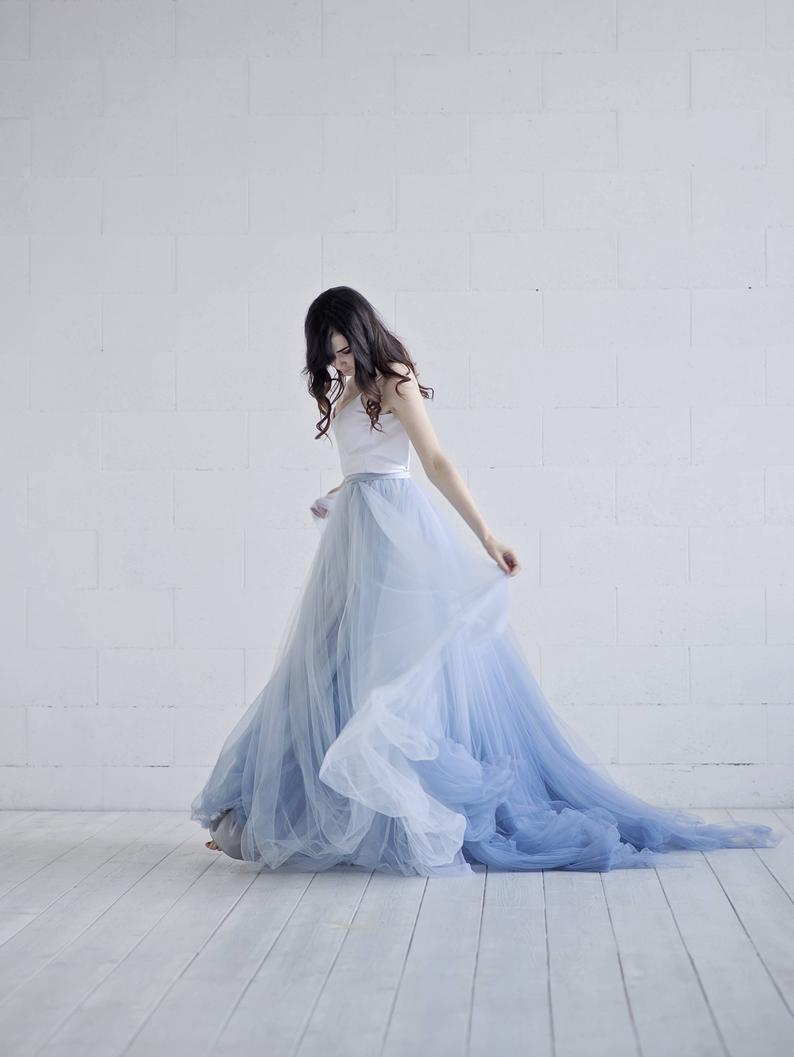 soft blue wedding dress