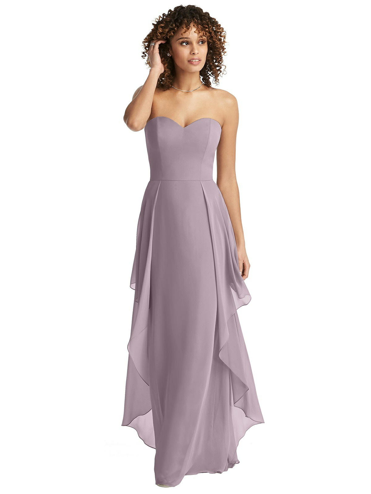 long purple bridesmaid dress