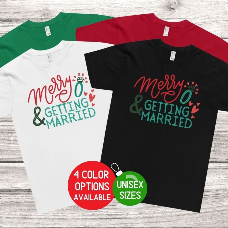 engaged christmas shirts