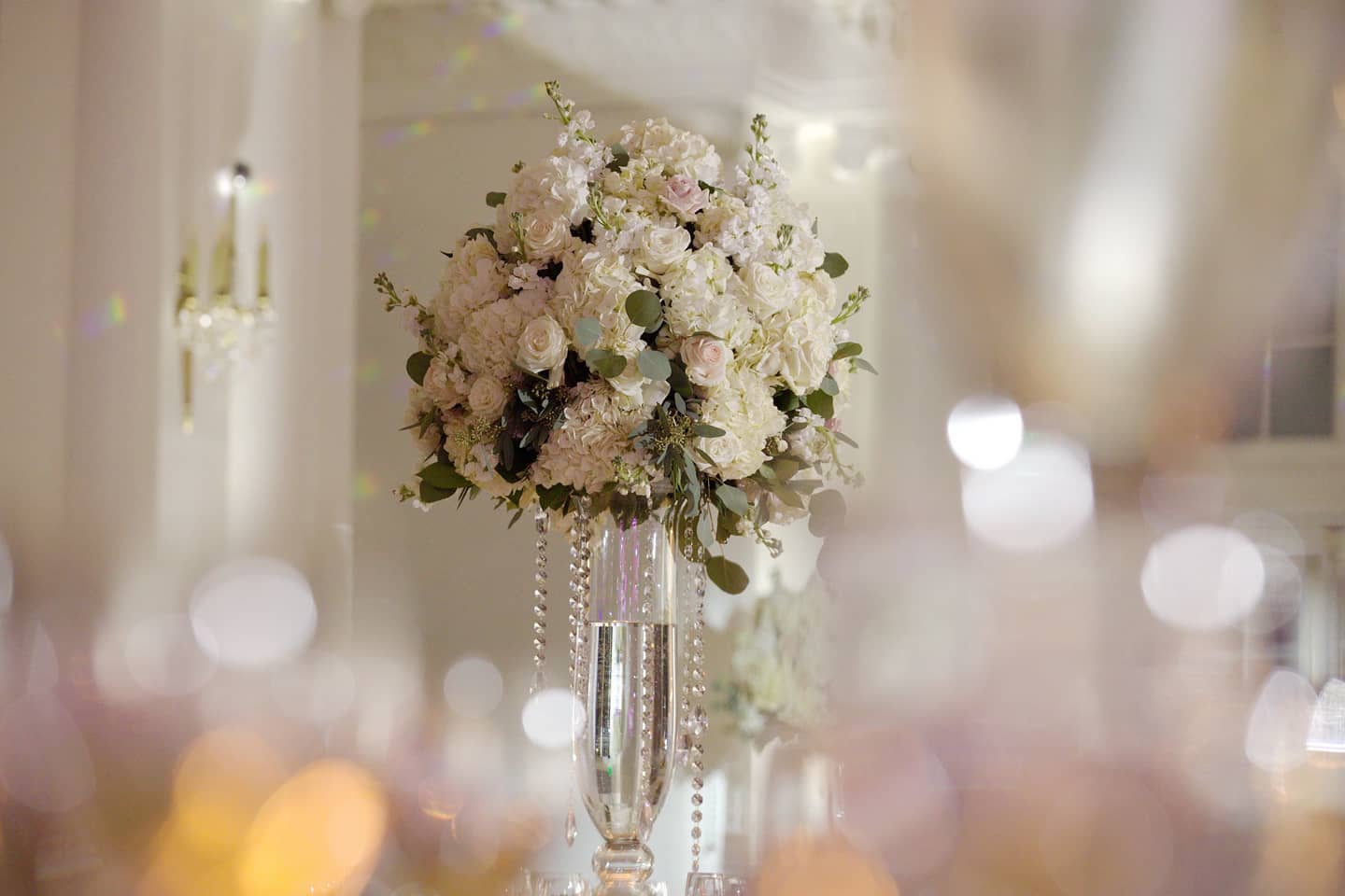 tall white centerpieces