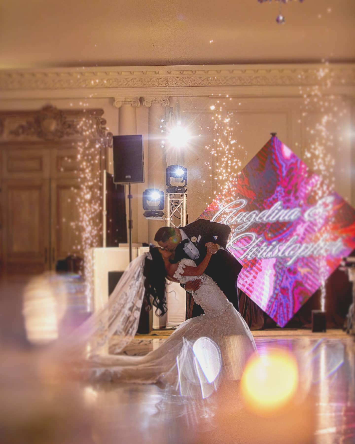 bride and groom on dance floor