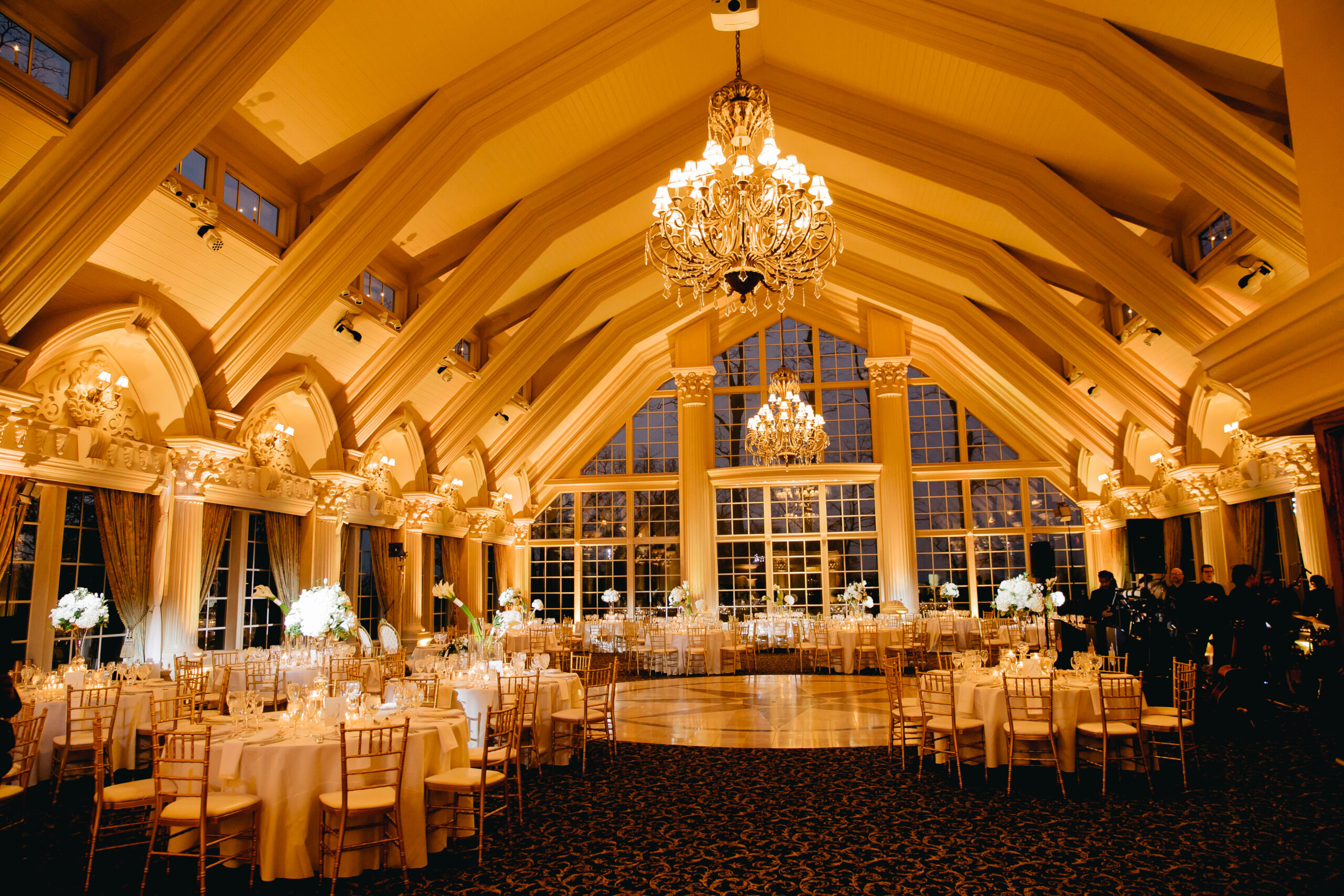 ballroom with golden light