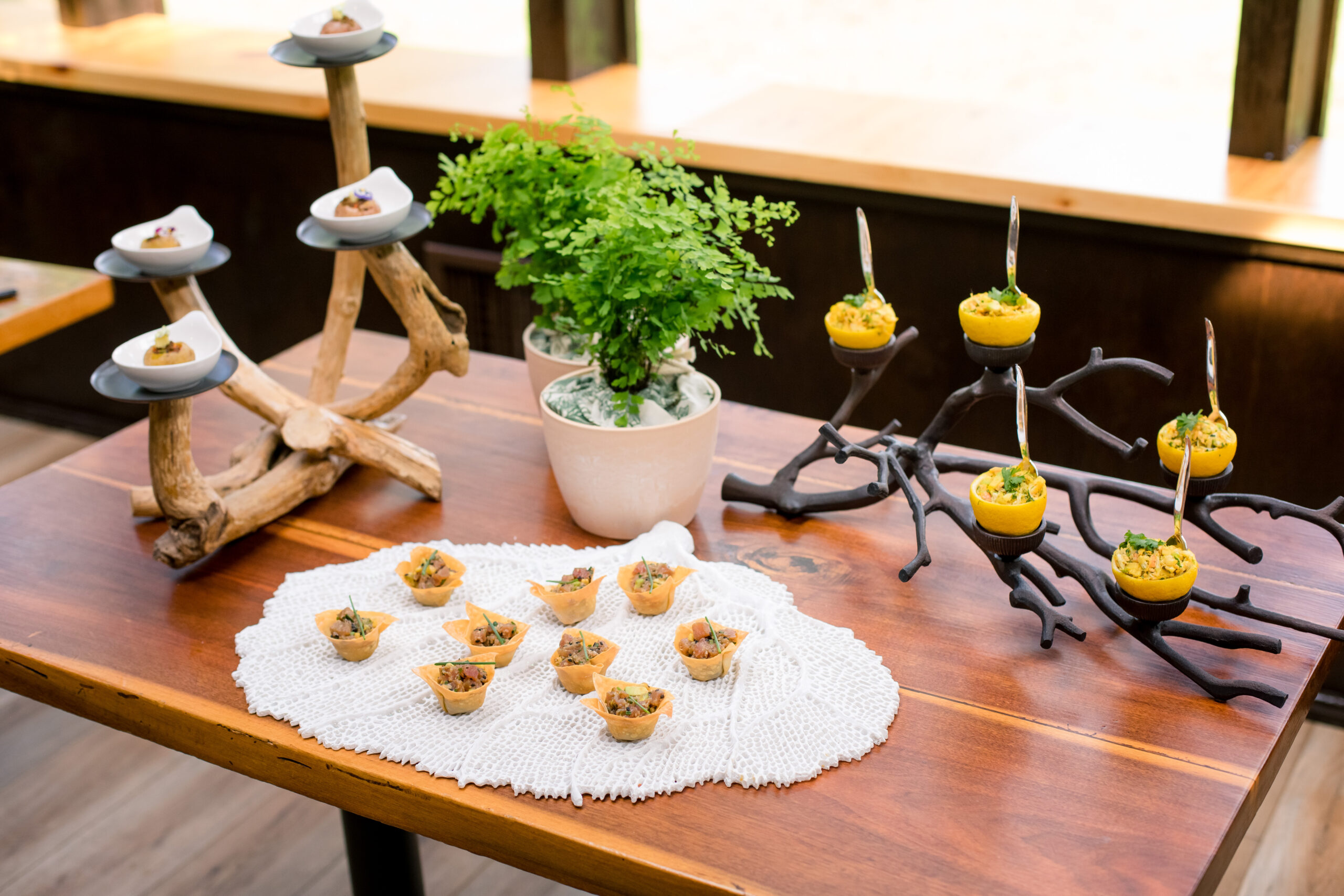 rustic chic catering display wedding