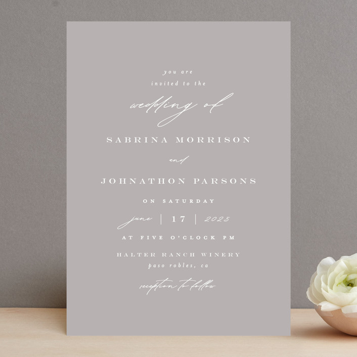 gray wedding invite