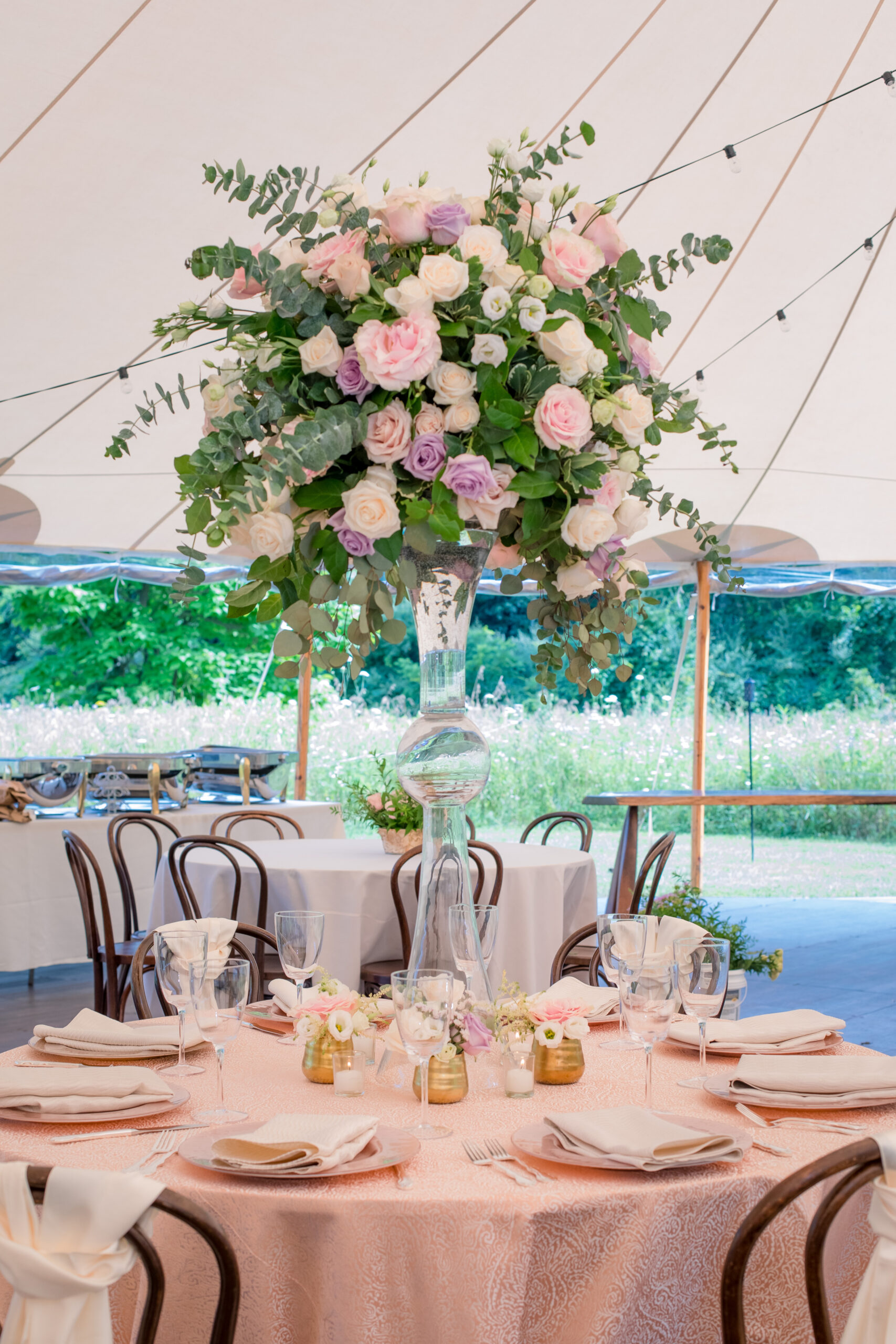 rustic chic tall wedding centerpiece