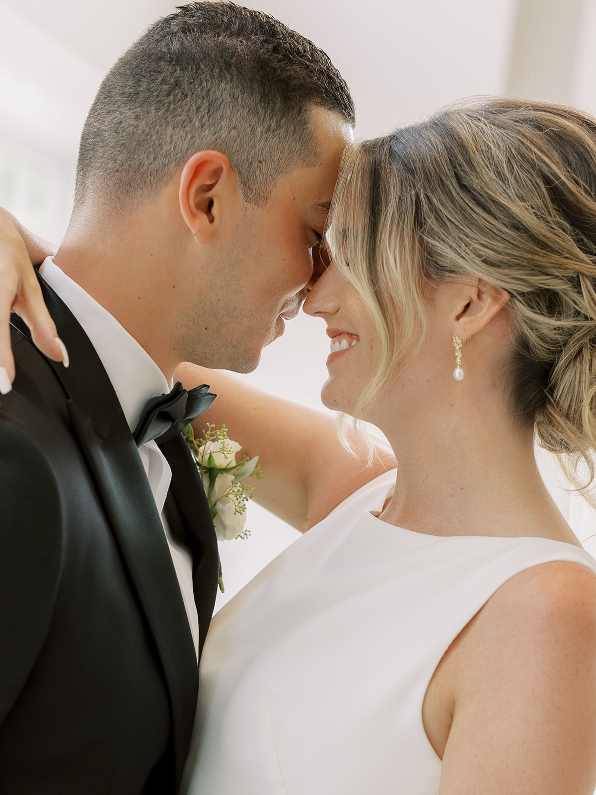 bride and groom close portrait