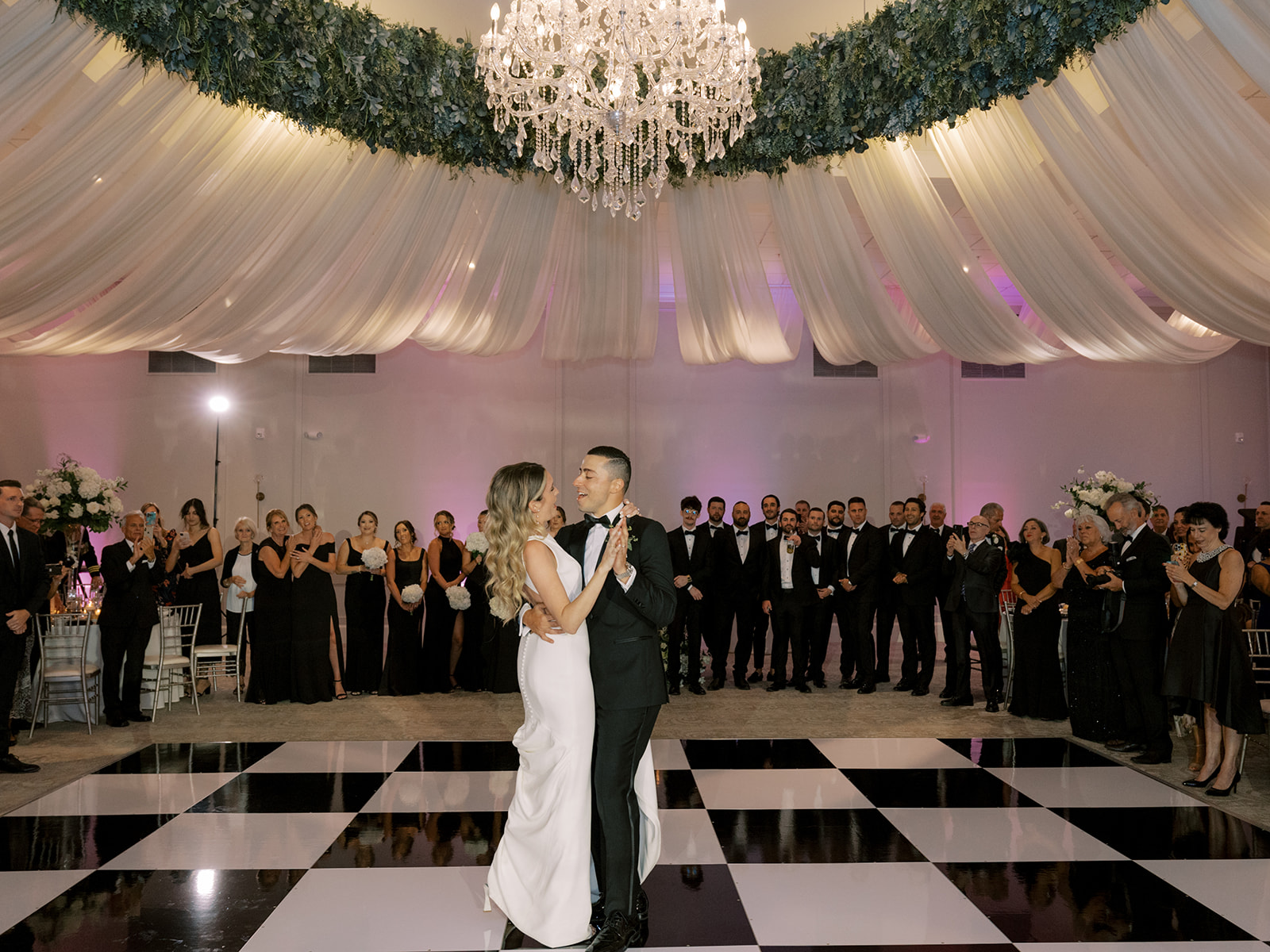 bride and groom dancing at wedding