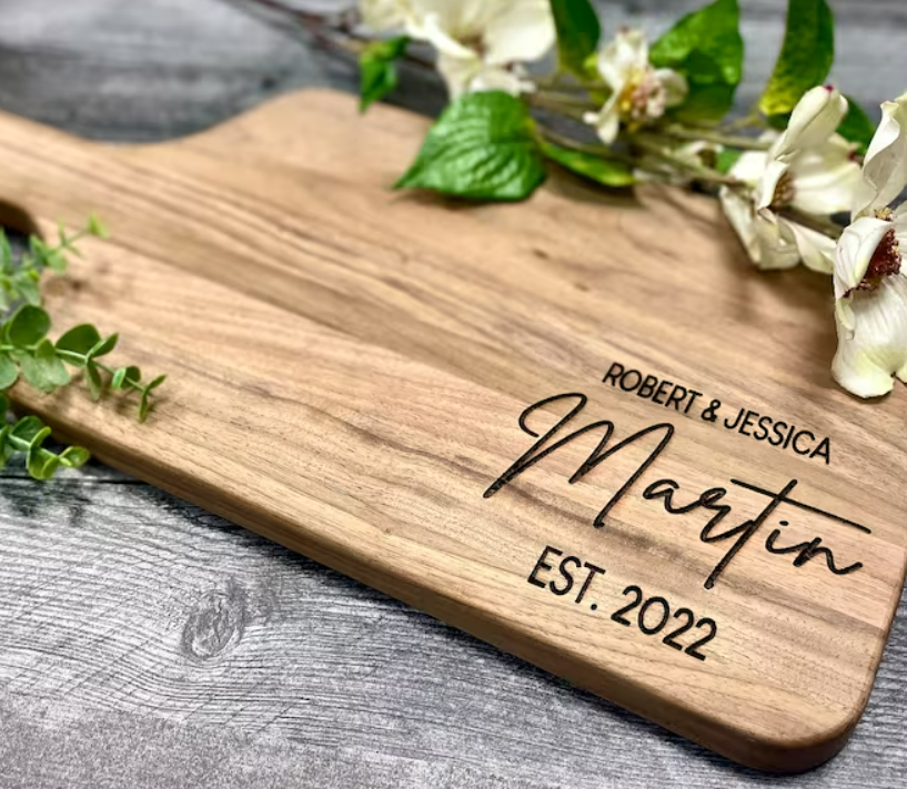 personalized cutting board for newlyweds