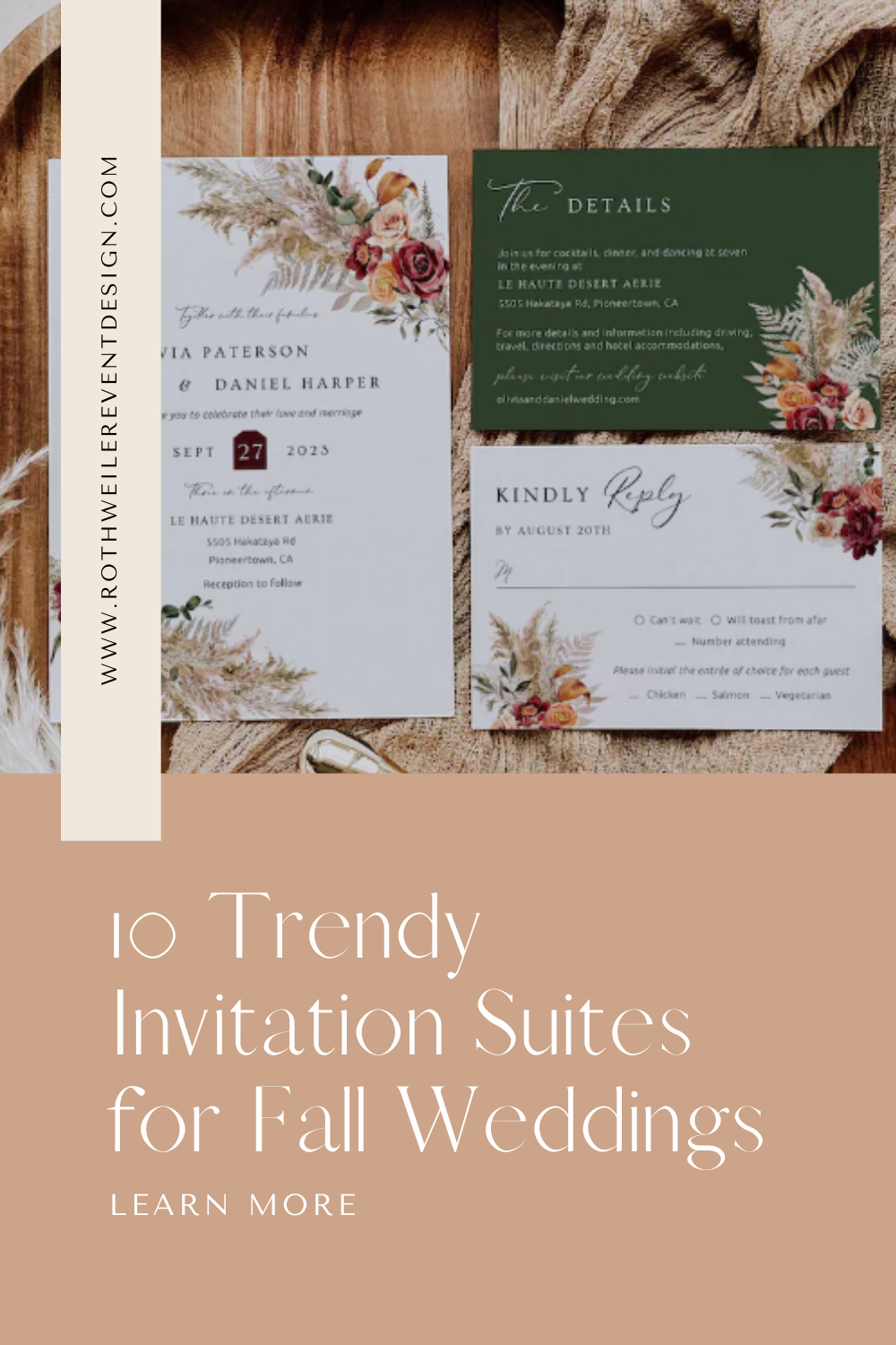 Blog cover for fall wedding invitations