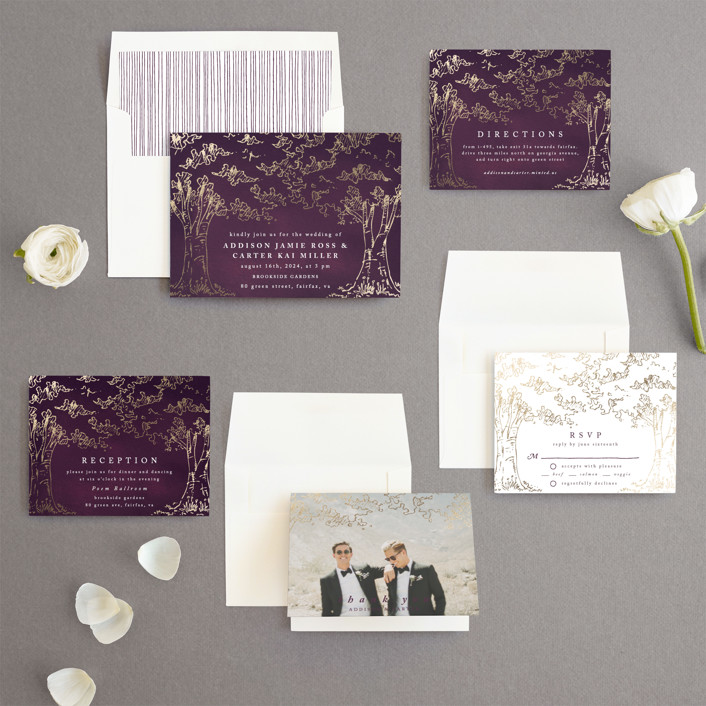 fall wedding invitations and rsvp cards