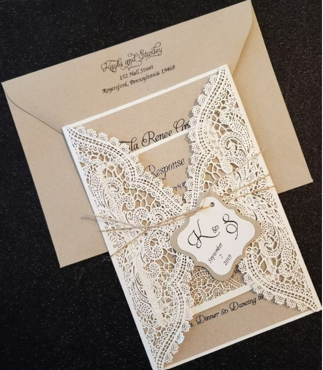 lace wedding invitations