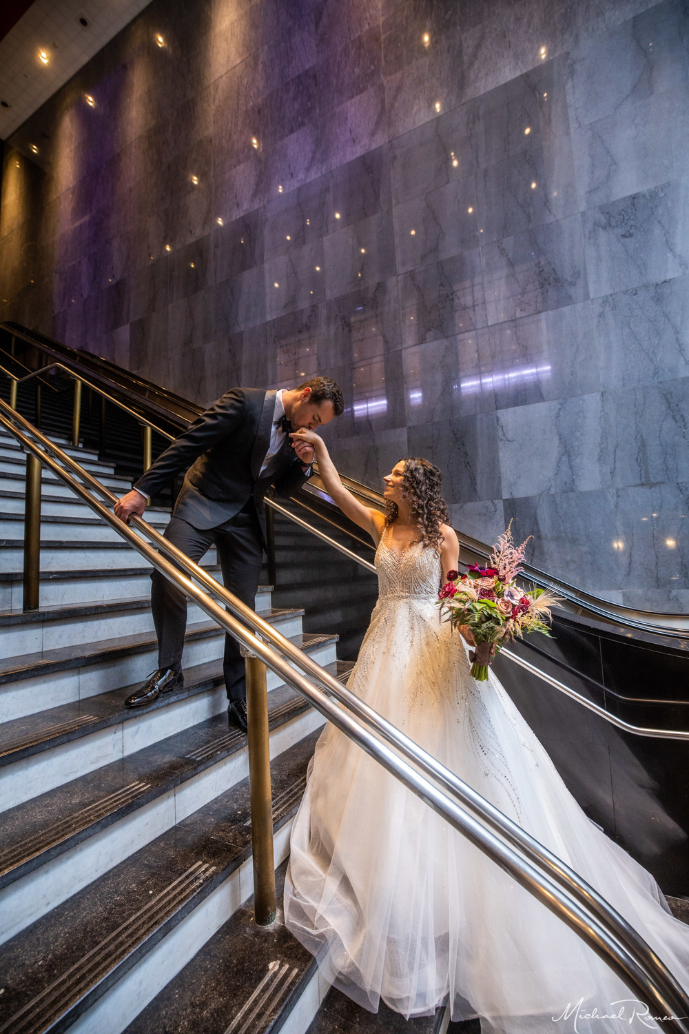 first look wedding photo with bride and groom