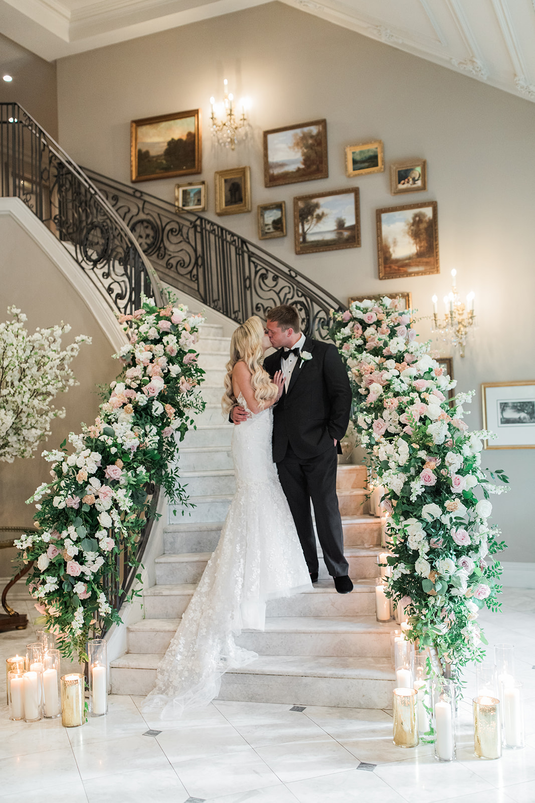 park chateau wedding staircase