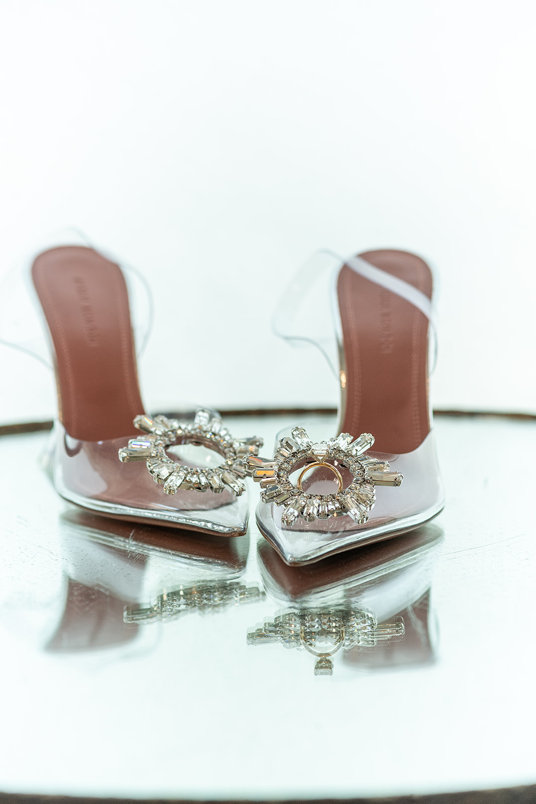 bridal shoes clear with rings