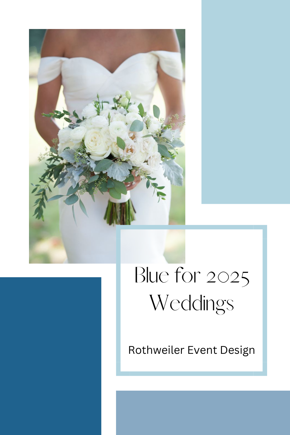 blog cover for a wedding blog using blue bridesmaid dresses