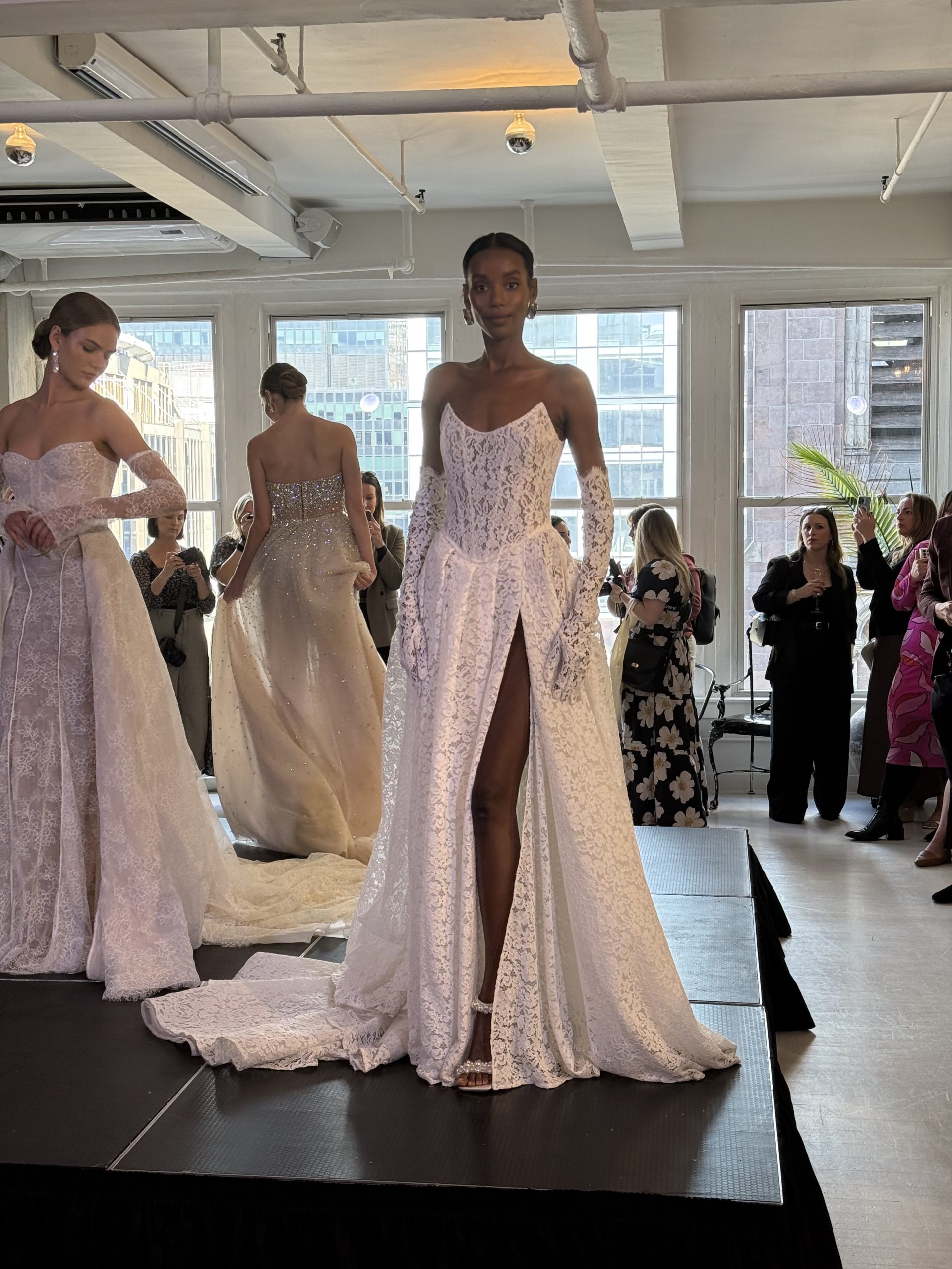 model wearing a wedding gown