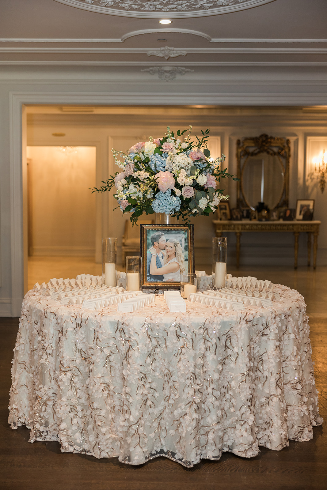 escort card table at wedding