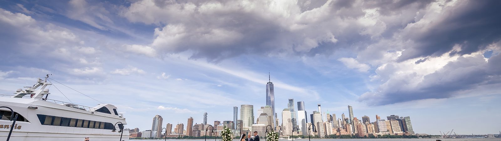 outdoor wedding ceremony NYC skyline