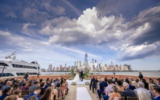 outdoor wedding ceremony NYC skyline