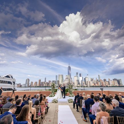 outdoor wedding ceremony NYC skyline