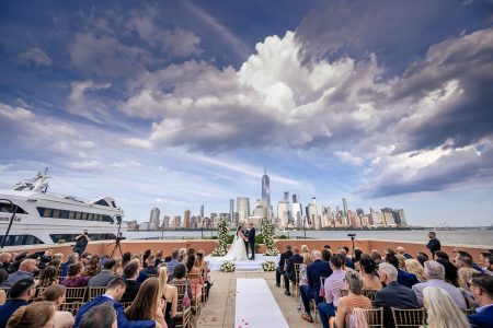 outdoor wedding ceremony NYC skyline