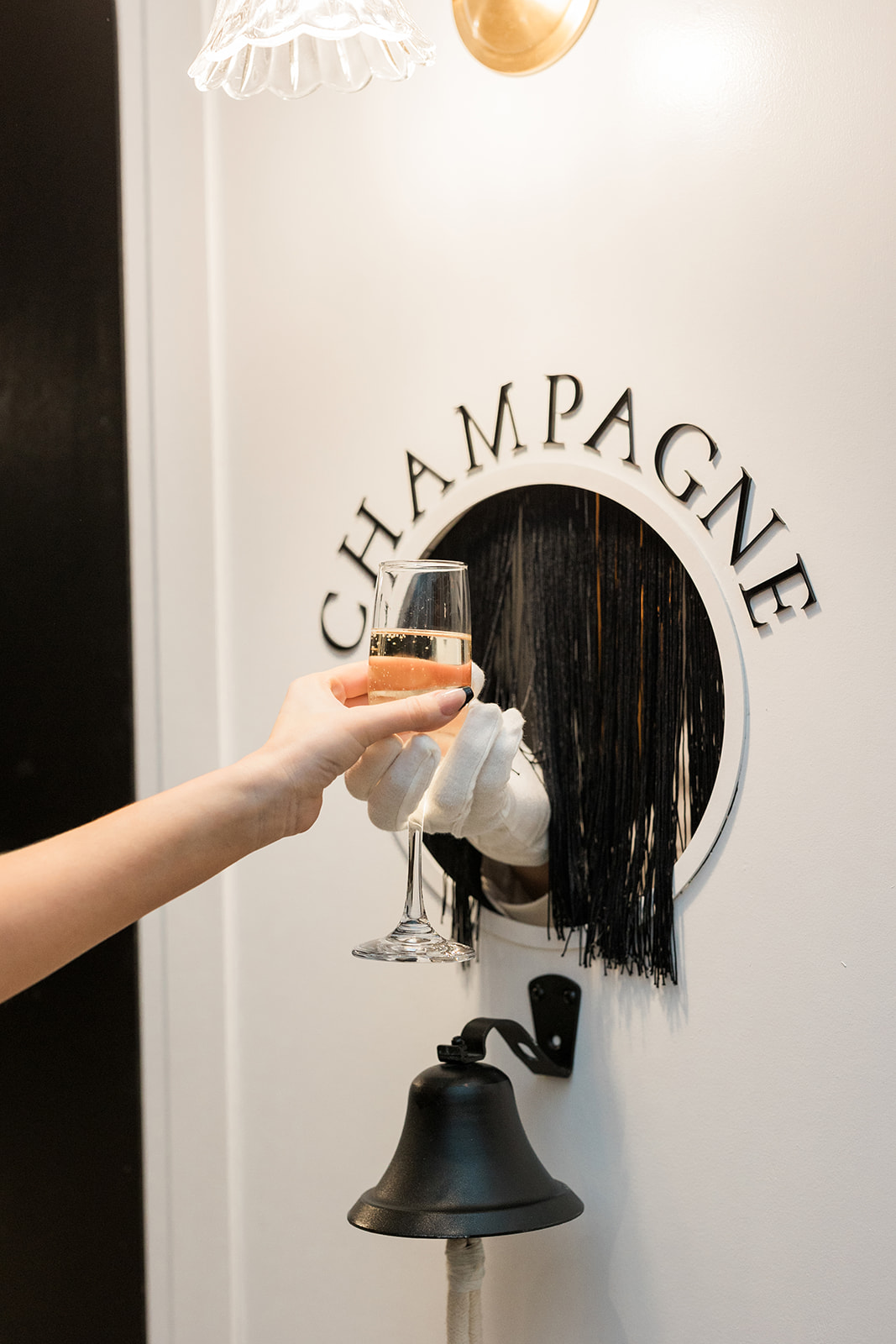 taking a glass of champagne