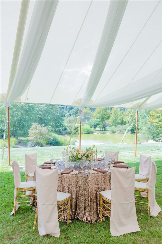 tented wedding with tablescape