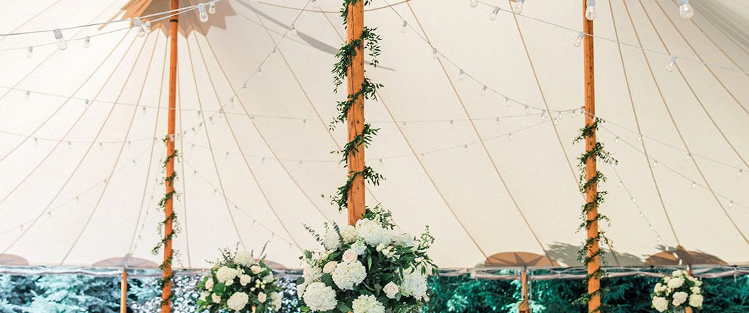 tented backyard wedding
