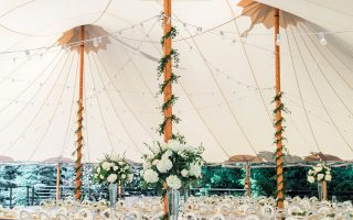 tented backyard wedding