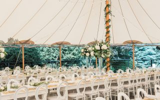 tent in a backyard wedding